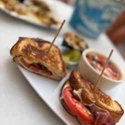 The Eatery By Ryan - Caprese Grilled Cheese with side of AMAZING tomato soap.