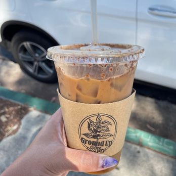 Ground Up Coffee - Vanilla Cinnamon Latte with Almond Milk - Coffee & Tea Near Me - Montebello, California