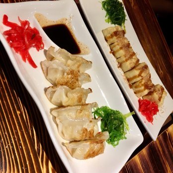 Purinsu Ramen - Shrimp Gyoza and Fried Tofu with seaweed salad and pickled ginger on the side - Ramen Near Me - Princeton, New Jersey Purinsu Ramen - Shrimp Gyoza and Fried Tofu with seaweed salad and pickled ginger on the side - Ramen Near Me - Princeton, New Jersey