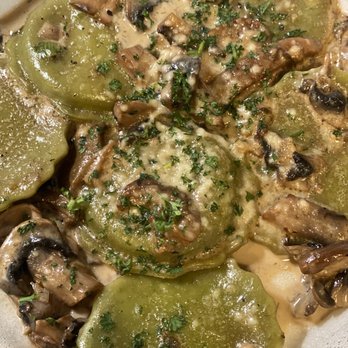 Lupi Vino Cucina Bar - Spinach ravioli with porcini mushroom sauce - Italian Near Me - La Jolla, California Lupi Vino Cucina Bar - Spinach ravioli with porcini mushroom sauce - Italian Near Me - La Jolla, California