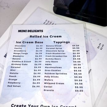 Mini Delights - Looking through menu to see what to order - Ice Cream & Frozen Yogurt Near Me - Fort Worth, Texas Mini Delights - Looking through menu to see what to order - Ice Cream & Frozen Yogurt Near Me - Fort Worth, Texas