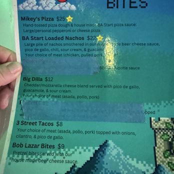 BA Start - da menu, kinda - Arcades Near Me - San Luis Obispo, California