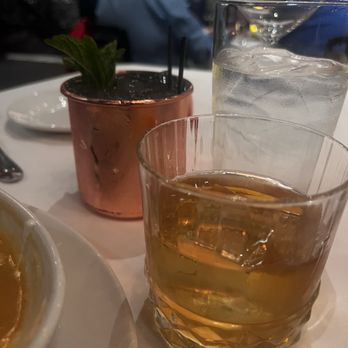 Del Frisco's Double Eagle Steakhouse - Mule (left), old fashioned (right) - Steakhouses Near Me - Houston, Texas Del Frisco's Double Eagle Steakhouse - Mule (left), old fashioned (right) - Steakhouses Near Me - Houston, Texas