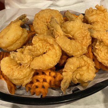 Cary Crab House - Shrimp basket and side order of sweet potato waffle fries - Seafood Near Me - Cary, North Carolina Cary Crab House - Shrimp basket and side order of sweet potato waffle fries - Seafood Near Me - Cary, North Carolina