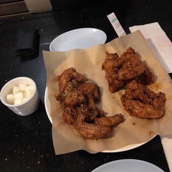 Chicken Day - Half garlic sauce wings and half Korean pepper sauce wings - Chicken Wings Near Me - Los Angeles, California Chicken Day - Half garlic sauce wings and half Korean pepper sauce wings - Chicken Wings Near Me - Los Angeles, California