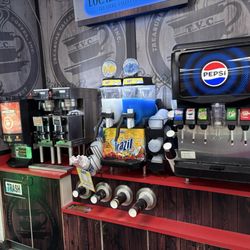 Sam’s Food Mart - Our selection of cappuccino or Drip coffee. Slushies and Pepsi Fountain drink with Ice.