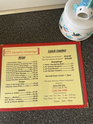 Menu photo 5 Tj's Shanghai Dumplings Madison Heights, MI Menu photo 5 Tj's Shanghai Dumplings Madison Heights, MI