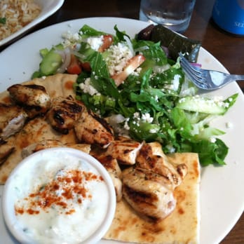 Sofia's Mediterranean Grill - Chicken platter with salad and rice pilaf on the side. - Greek Near Me - Hasbrouck Heights, New Jersey Sofia's Mediterranean Grill - Chicken platter with salad and rice pilaf on the side. - Greek Near Me - Hasbrouck Heights, New Jersey
