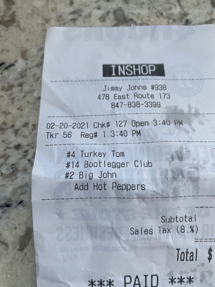 JIMMY JOHN’S Updated October 2024 27 Reviews 478 E Rte 173