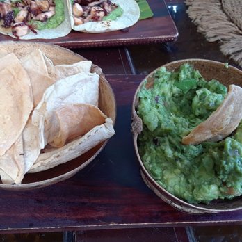 Encanto Cantina - Chips and Guacamole were fine. - Seafood Near Me - Tulum, ROO