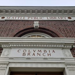 Exterior outside entrance of Seattle Public Library - Columbia Branch - Seattle, Washington Exterior outside entrance of Seattle Public Library - Columbia Branch - Seattle, Washington
