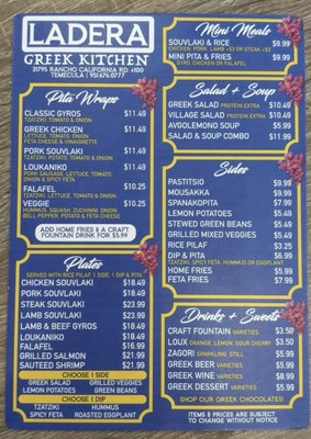 Menu photo 1 Ladera Greek Kitchen Temecula, CA Menu photo 1 Ladera Greek Kitchen Temecula, CA