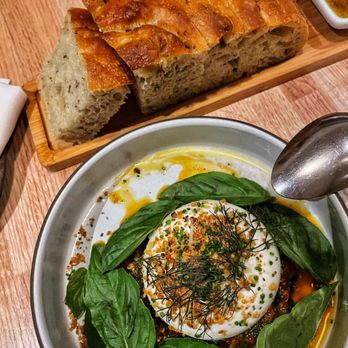 Tavernetta - Burrata Con Pesto Trapanese and Foccacia - Italian Near Me - Denver, Colorado Tavernetta - Burrata Con Pesto Trapanese and Foccacia - Italian Near Me - Denver, Colorado
