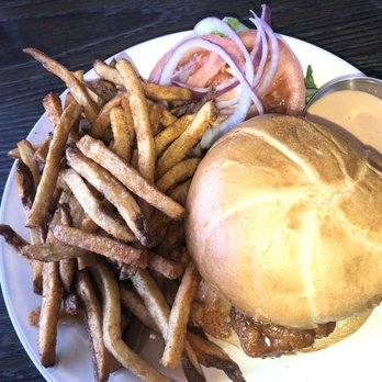 Vertical Diner - Buffalo sandwich and fries. - Vegan Near Me - Portland, Oregon Vertical Diner - Buffalo sandwich and fries. - Vegan Near Me - Portland, Oregon