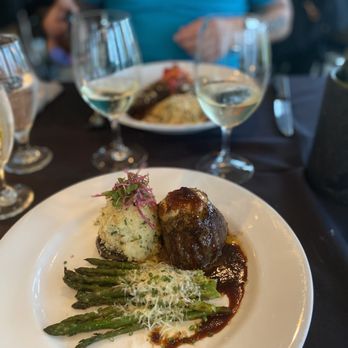 Waterfront Restaurant - a plate of food and wine glasses - New American Near Me - Sister Bay, Wisconsin Waterfront Restaurant - a plate of food and wine glasses - New American Near Me - Sister Bay, Wisconsin
