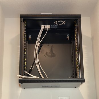 DF Rack-n-Stack - CAT 6 and coax runs completed by Daniel. - Security Systems Near Me