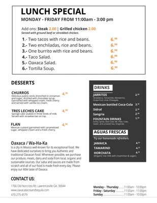 Menu photo 5 Oaxaca Tacos And Tequila Bar Lawrenceville, GA Menu photo 5 Oaxaca Tacos And Tequila Bar Lawrenceville, GA