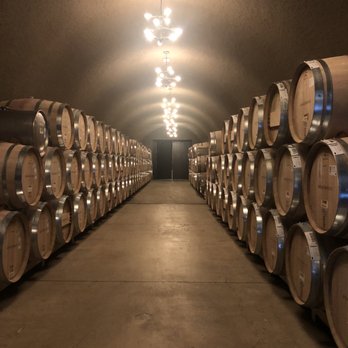 Brasswood Cellars - rows of wine barrels - Wine Tasting Room Near Me - Saint Helena, California