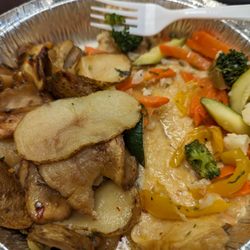 Salumeria Ercolano - Those potato & onions on the left are a side dish ; with a bit of red pepper flakes; and AWESOME