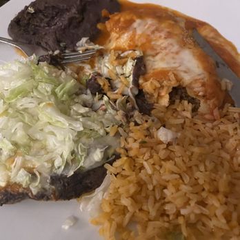 El Sarape - Beef enchilada with rice and beans (the portions used to be greater) and tastier - Mexican Near Me - Braintree, Massachusetts