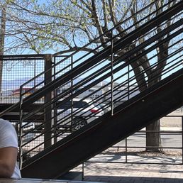Watching the Railrunner pass by.