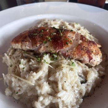 Amaro’s Table - Bacon wrapped Chicken with mushroom risotto - New American Near Me - Castle Rock, Washington