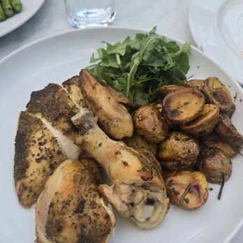 RH Rooftop Restaurant at RH Dallas - Half roasted chicken with potato - American Near Me - Dallas, Texas