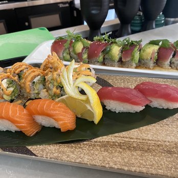 Edo Higan - So yummy!  Mexican Roll sub cucumber for jalapeño, Seared Tuna Roll in the back. - Sushi Bars Near Me - Lone Tree, Colorado