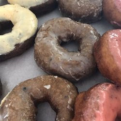 Lonny C's Donuts - Chocolate/orange glaze, blueberry, and strawberry lemonade donuts. July 2020