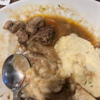 Urban Plates - This was ALL the BEEF in my Braised Beef bowl.  Notice the size compared to spoon!! - New American Near Me - Carlsbad, California