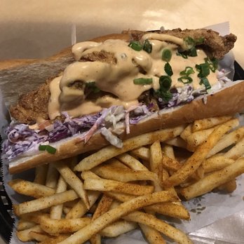 Backyard Bayou - Fried Catfish Po'Boy w/ cajun fries - Cajun/Creole Near Me - Union City, California