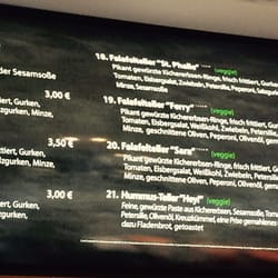 Hey Ferry - Die Falafelkarte. Für alle Vegetarier einfach lecker. Mein Favorit, die Falafelrolle "Happy"