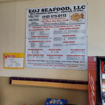 E & J Seafood - Current menu as of 7/31/2020 - Seafood Near Me - Inglewood, California