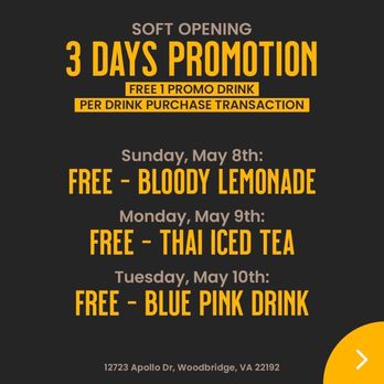 Chunky Cup - Soft opening promotion - Bubble Tea Near Me - Woodbridge, Virginia