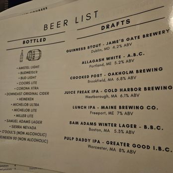 Fins & Tales - Beer list - Seafood Near Me - Southbridge, Massachusetts