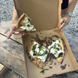 Garlic scapes white pizza Garlic scapes white pizza