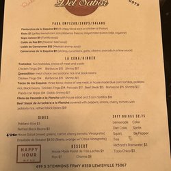 Esquina Del Sabor - Dinner menu