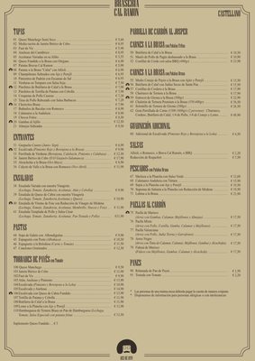 Menu photo 4 Braseria Cal Ramon Barcelona, B