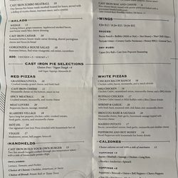 Cast Iron Chef Pizza & Bar - Menu