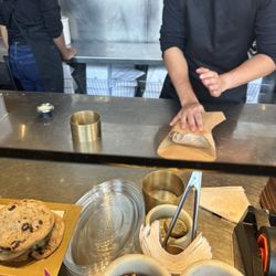 Opening the Pita Sandwich to stuff