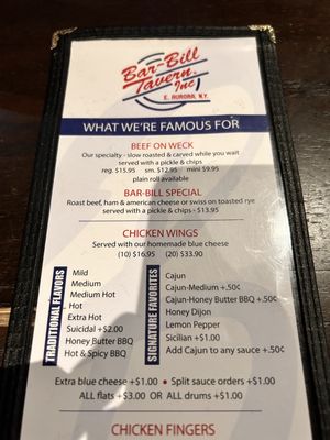 Menu photo 5 Bar Bill Tavern East Aurora, NY Menu photo 5 Bar Bill Tavern East Aurora, NY