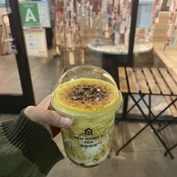 BenGong's Tea - Arcadia - Brown sugar boba milk tea + crème brûlée cheese foam top - Bubble Tea Near Me - Arcadia, California