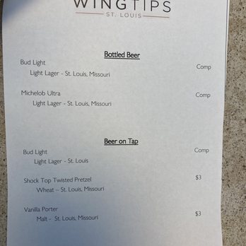 Wingtips Lounge - Bar Menu - Airport Lounges Near Me - St. Louis, Missouri Wingtips Lounge - Bar Menu - Airport Lounges Near Me - St. Louis, Missouri