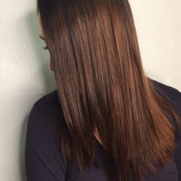 My Carmel/Brown shade covering my bleached blonde