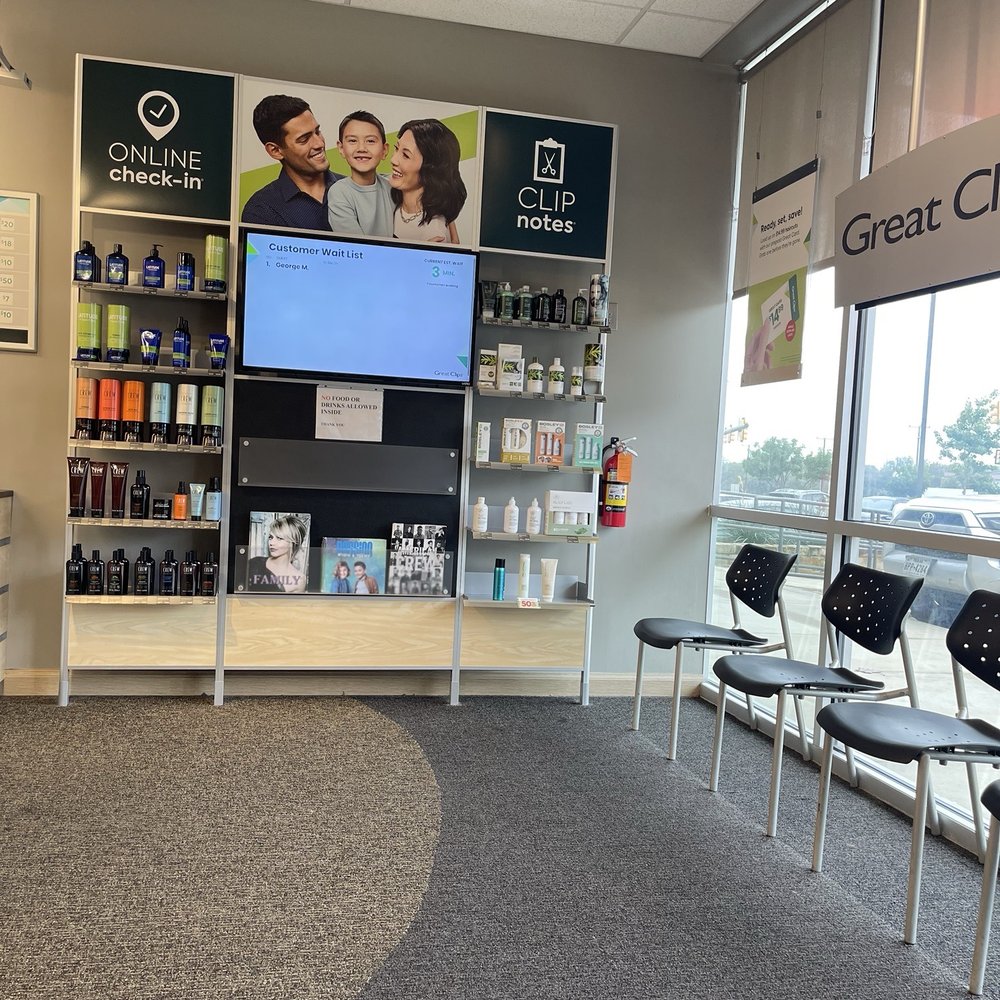 Great Clips - Waiting area. You'll see your name and where you are in the queue. - Hair Salons Near Me - San Antonio, Texas
