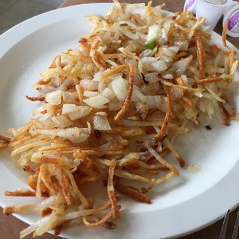 Drayton Cafe - Hashbrowns O'brien w/o the peppers (hasbrowns smothered with grilled onions) - American Near Me - Waterford Township, Michigan Drayton Cafe - Hashbrowns O'brien w/o the peppers (hasbrowns smothered with grilled onions) - American Near Me - Waterford Township, Michigan