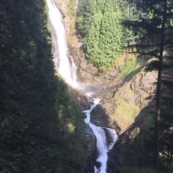Wallace Falls State Park - Waterfall from the bottom look out point - Parks Near Me - Gold Bar, Washington Wallace Falls State Park - Waterfall from the bottom look out point - Parks Near Me - Gold Bar, Washington