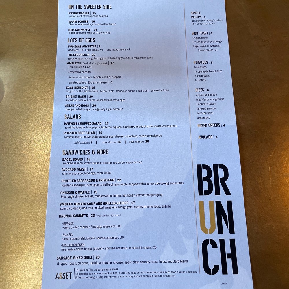 ASSET - Brunch menu - Bars Near Me - New York, New York ASSET - Brunch menu - Bars Near Me - New York, New York