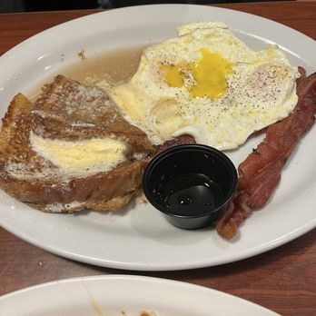 Corky's Kitchen & Bakery - My husbands eggs and French toast, I can't have my eggs touching the syrup lol - Breakfast & Brunch Near Me - Perris, California
