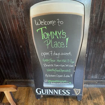 Tommy's Place - Welcome Sign as you enter with every day information for patrons - Pubs Near Me - Port Jefferson, New York